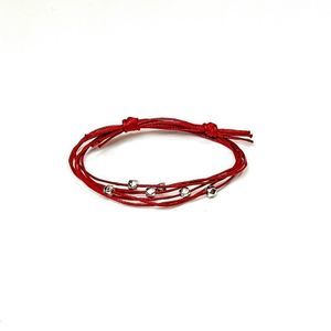 FREE!! With purchase! Multiple 5 thread red bracelet silver beads adjust